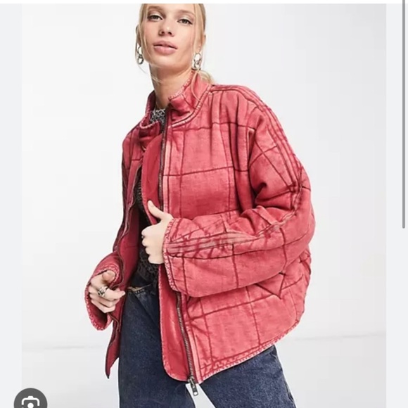 Free People Rare Cherry Juice Dolman Quilted Knit Jacket size Small - Picture 1 of 11
